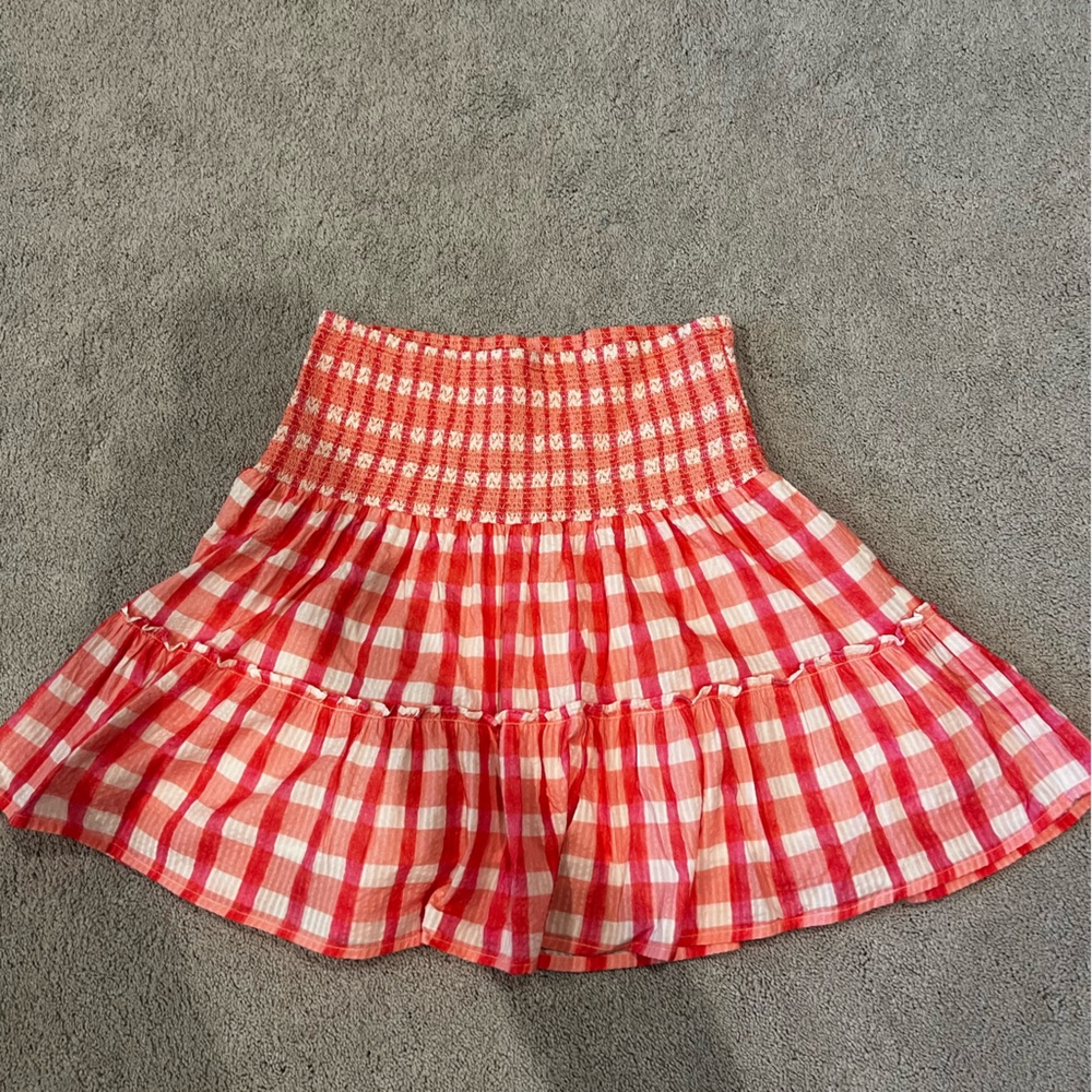 Roller Rabbit Pink Posey Plaid Melia Skirt, Size Medium